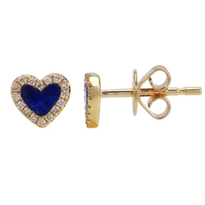 engraved heart ladies earrings-SARENA HEART STUD EARRINGS