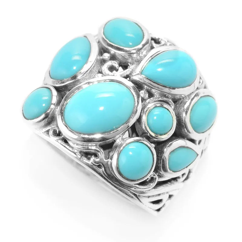 birth month ladies ring-Amanzi Ring- Turquoise