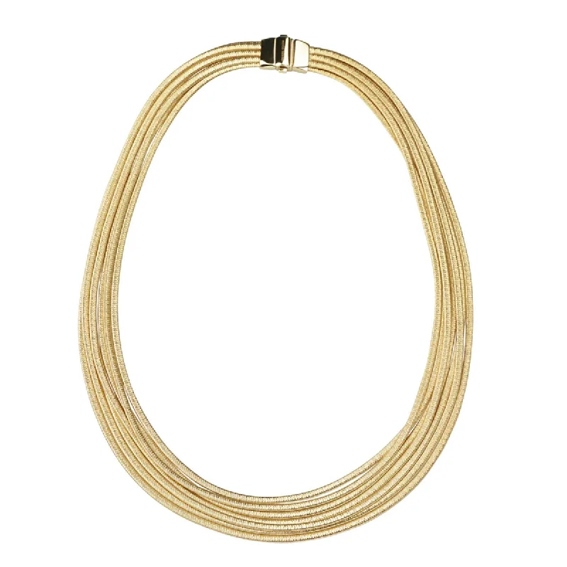 dainty chain ladies necklace-Cairo Collection 18K Yellow Gold Seven Strand Necklace