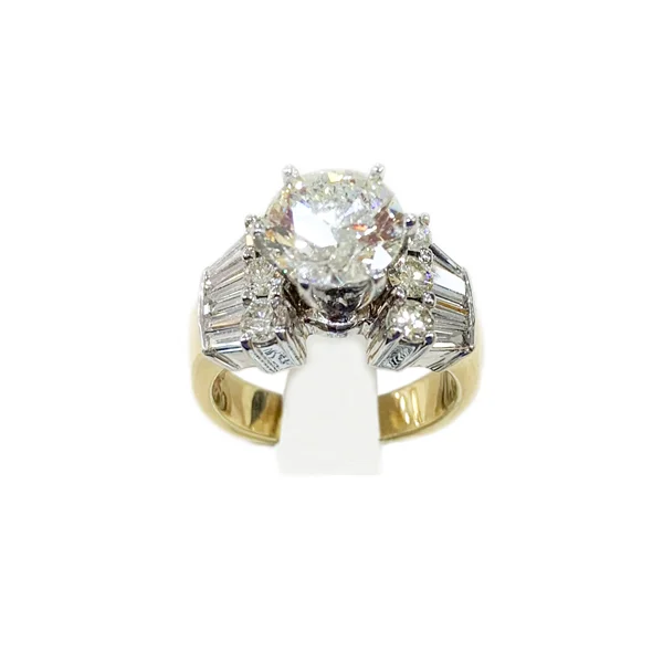 adjustable open ladies ring-14k Yellow Gold Diamond Ring