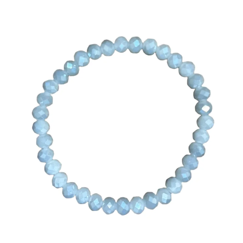 infinity love ladies bracelets & bangles-Light Grey Faceted Rondelle 6mm Bracelet