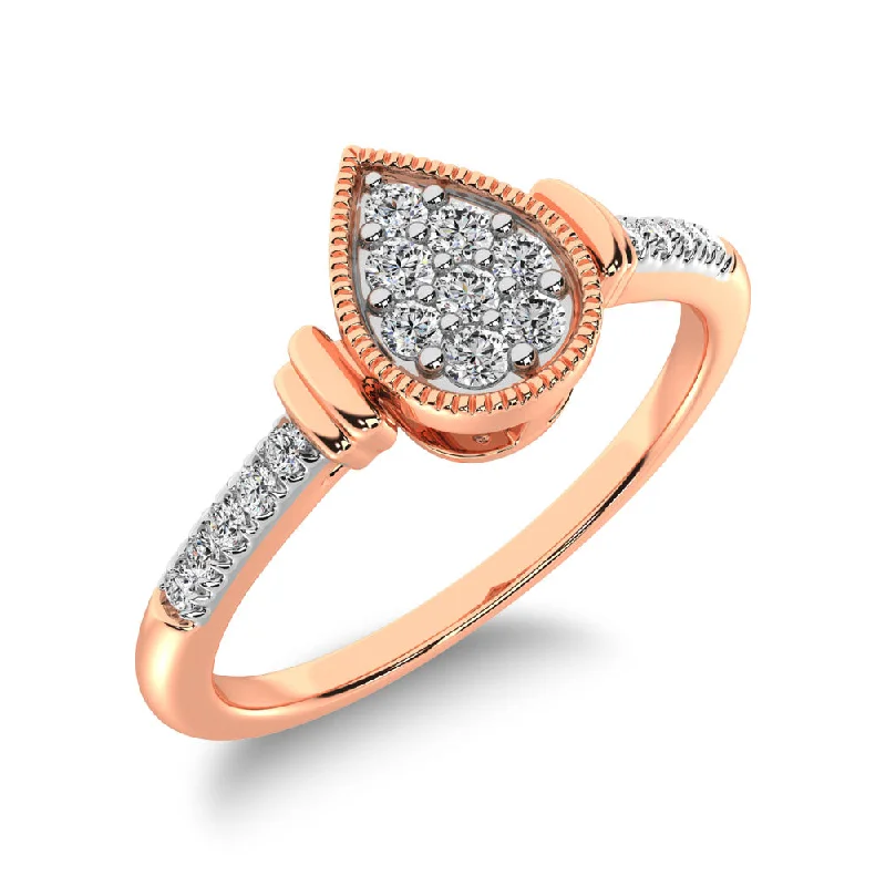 matching couple ladies ring-10K Rose Gold 1/8 Ct.Tw. Diamond Pear Shape Ring