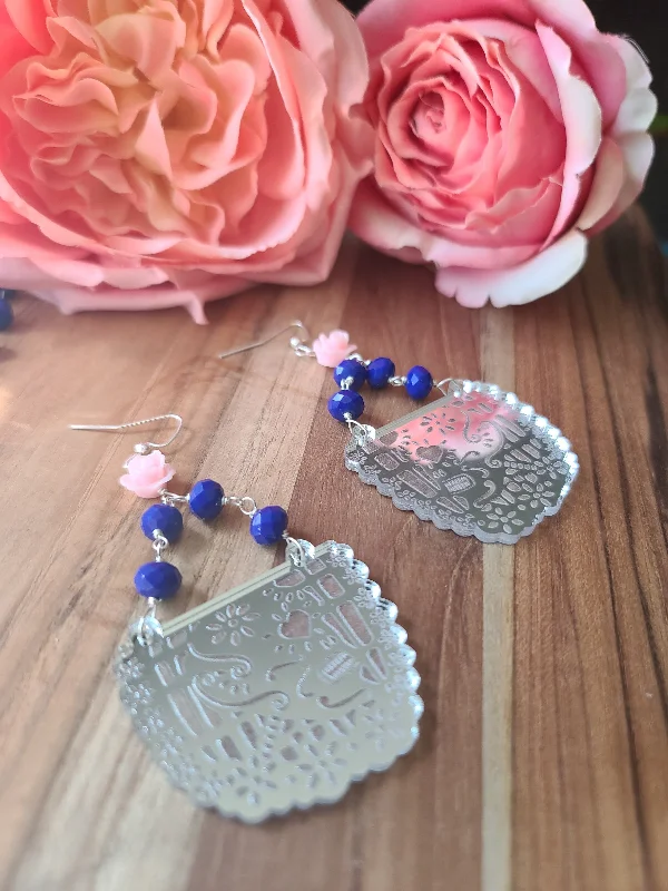 drop ladies earrings-Papel Picado Crystal Earrings