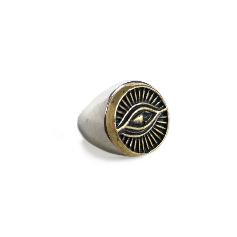 bold chunky ladies ring-Eye Signet Ring