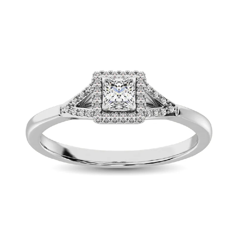 thin band ladies ring-Diamond 1/8 Ct.Tw. Promise Ring in 10K White Gold