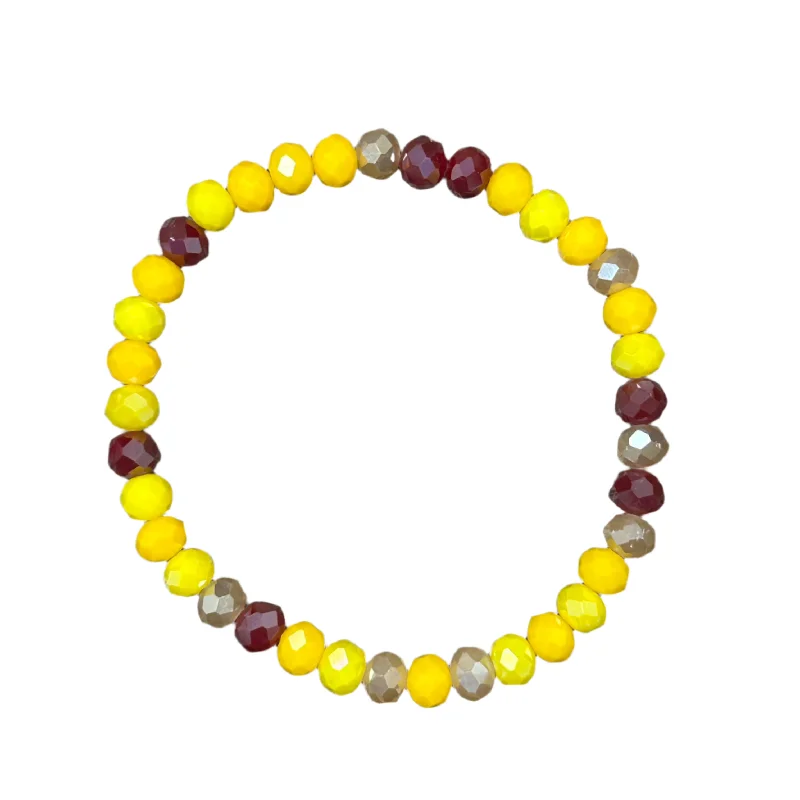 designer luxury ladies bracelets & bangles-Sunflower Rose Faceted Rondelle 6mm Bracelet