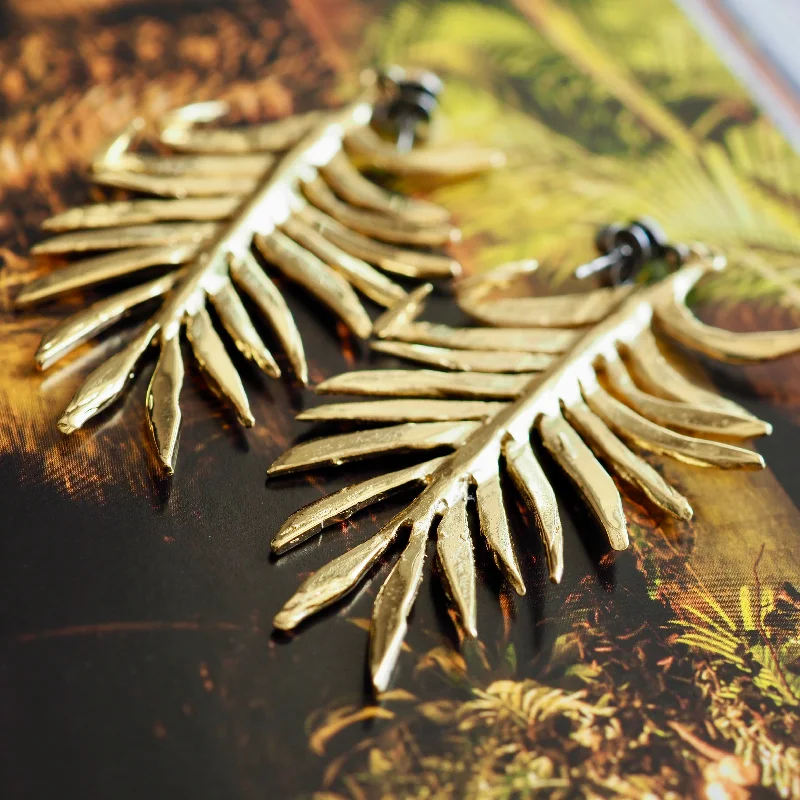 custom engraving ladies earrings-COLBIE PALM STATEMENT EARRINGS