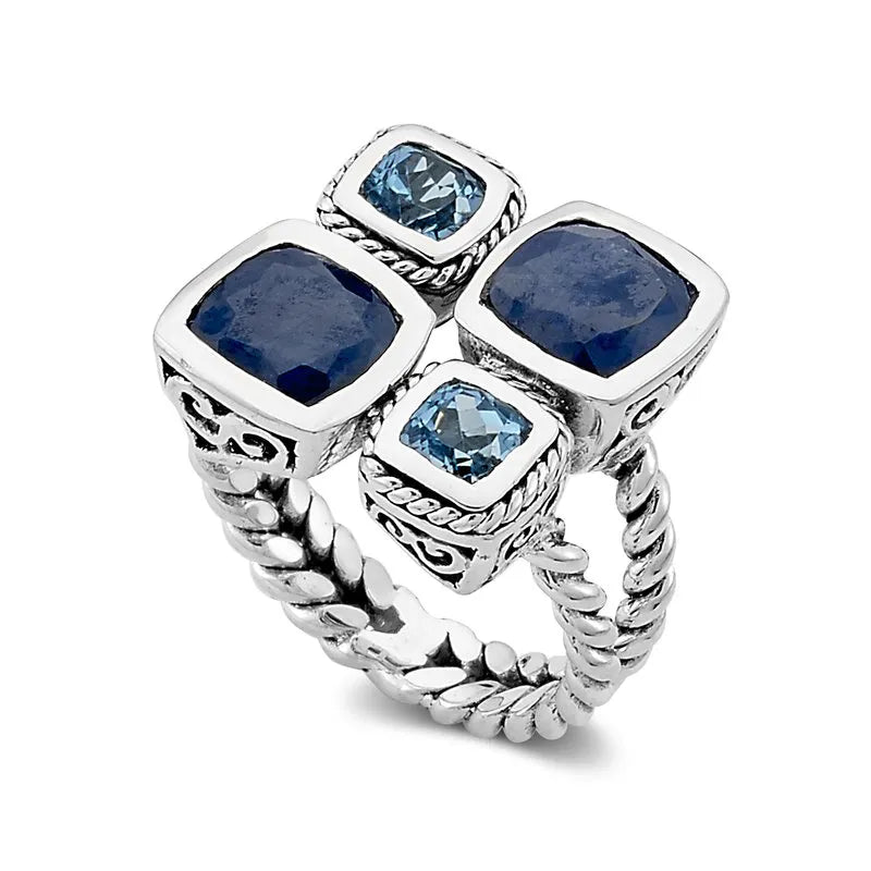 stackable ladies ring-Cabu Ring- Blue