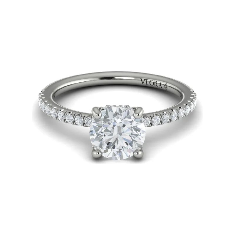 grand solitaire ladies engagement rings-Vlora 14K White Gold Classic Diamond Engagement Ring