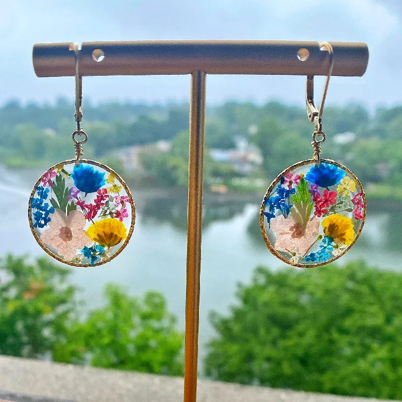 star charm ladies earrings-Rainbow Botanical Garden Earrings - BG51