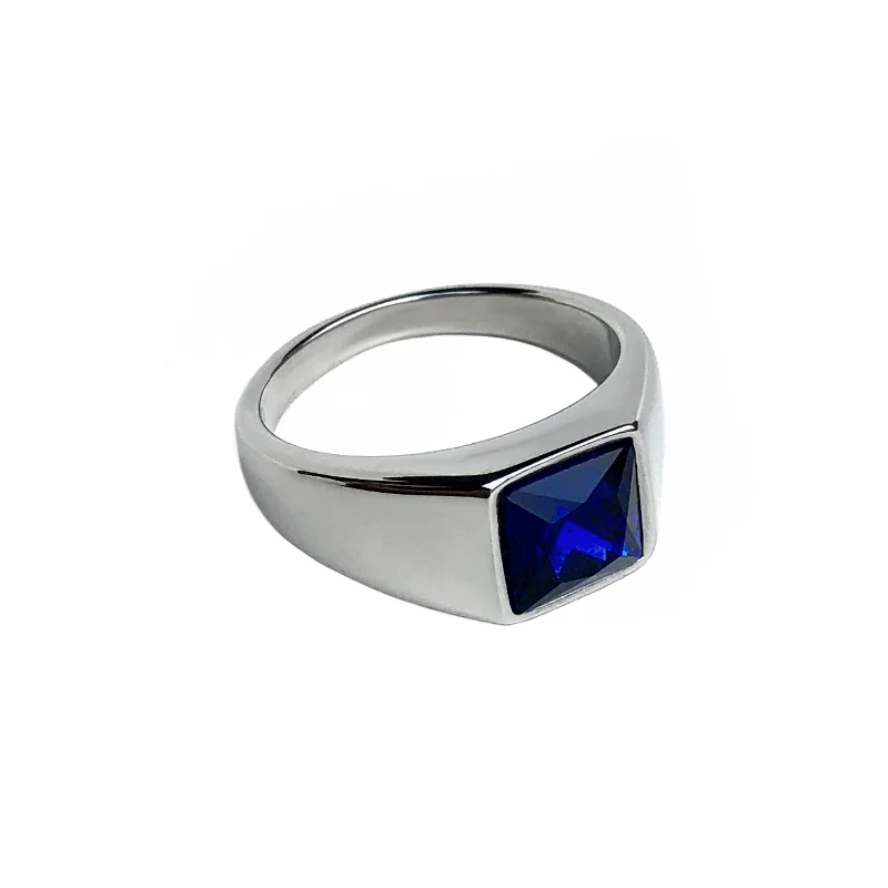 stackable ladies ring-Blue Gemstone Ring