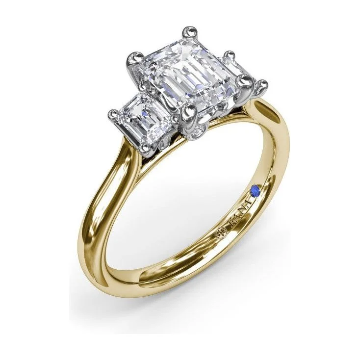 classic ladies engagement rings-Fana Two-Tone Diamond 3-Stone Engagement Ring