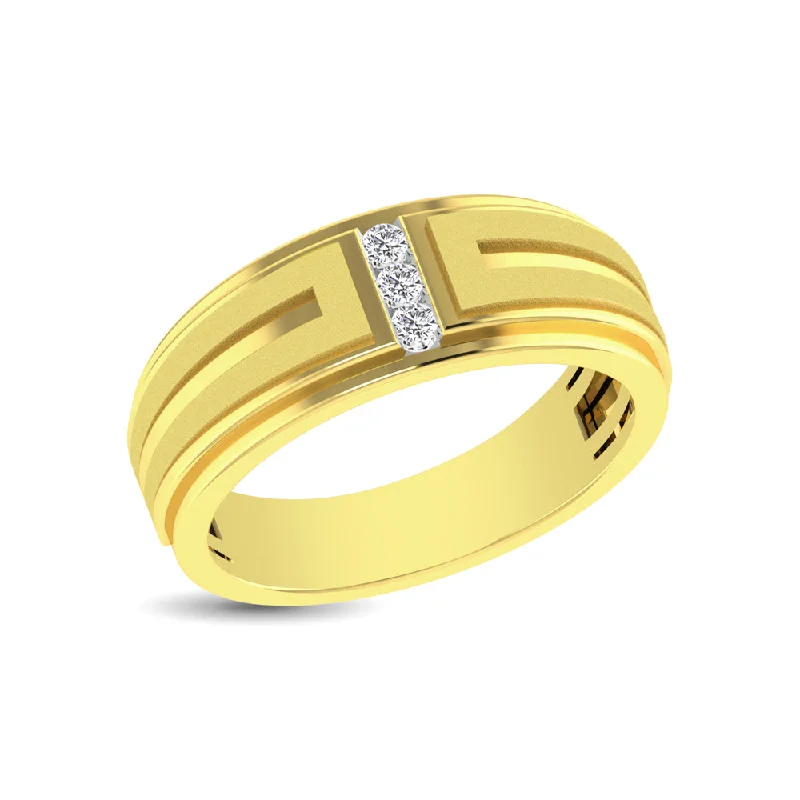 stackable gemstone ladies ring-10K Yellow Gold 1/10 Ct.Tw. Diamond Men's Ring