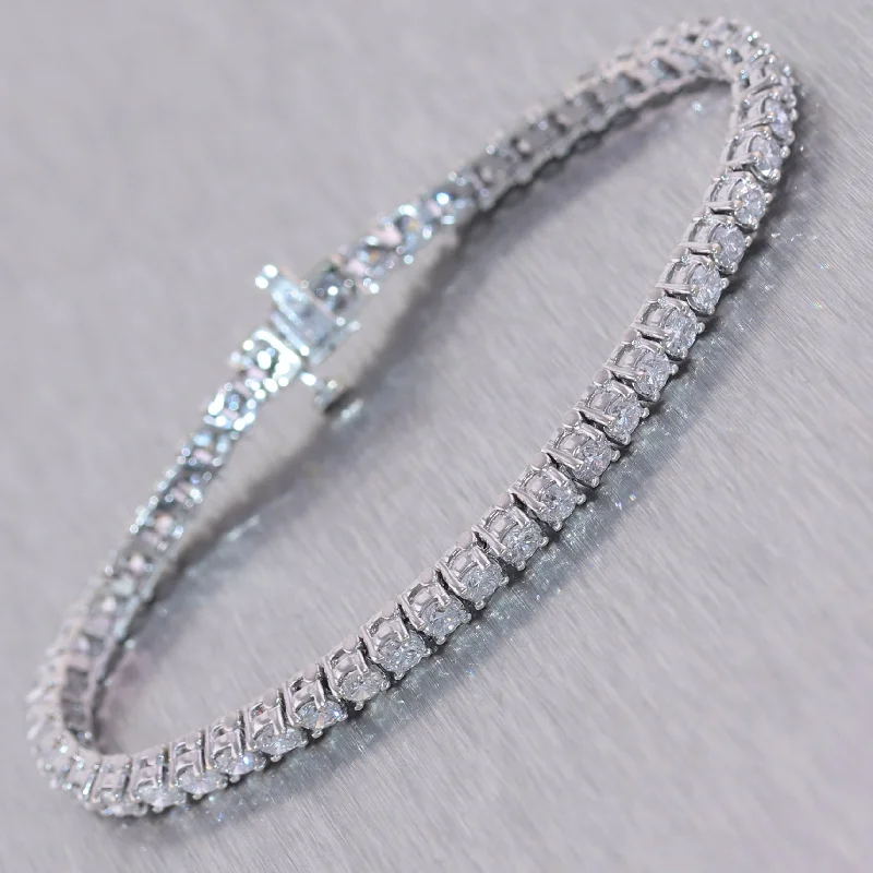 engraved heart ladies bracelets & bangles-18k White Gold 6ctw Diamond Tennis Bracelet