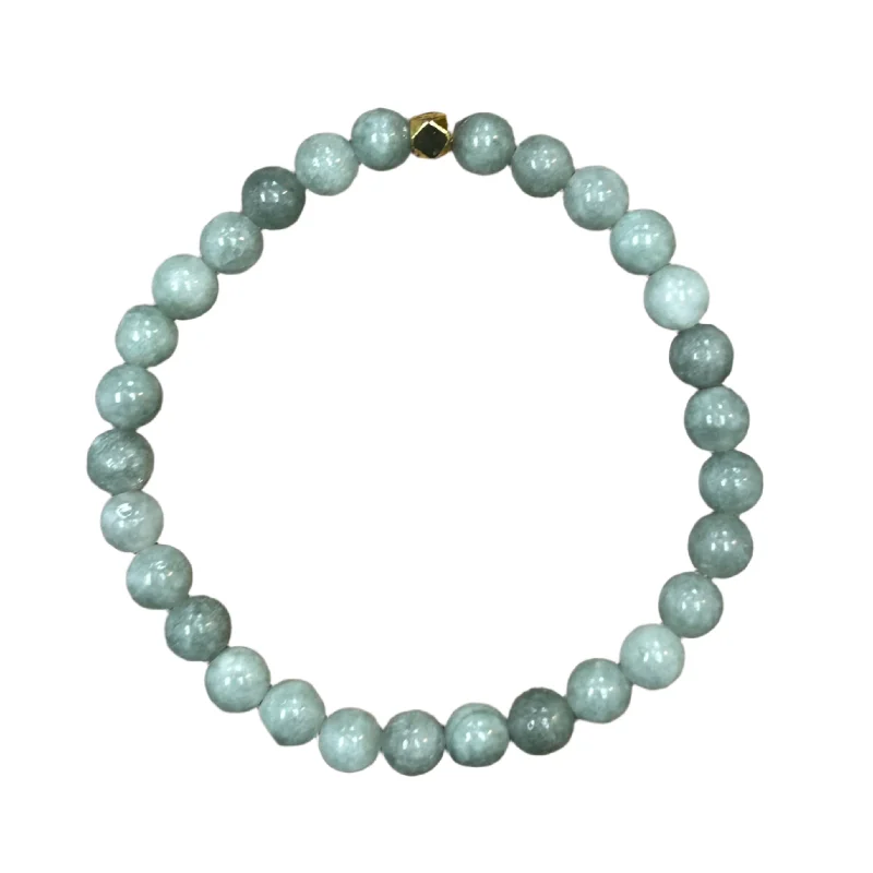 engraved heart ladies bracelets & bangles-Sage Green Jade 6mm Bracelet