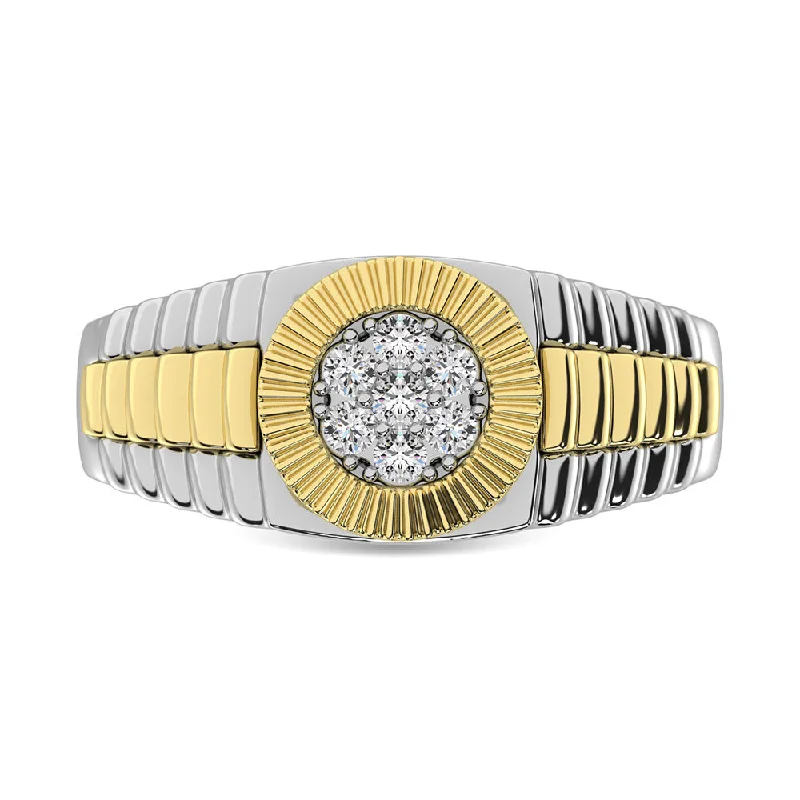 matching couple ladies ring-Diamond 1/2 Ct.Tw. Mens Fashion Ring in 10K Two Tone Gold