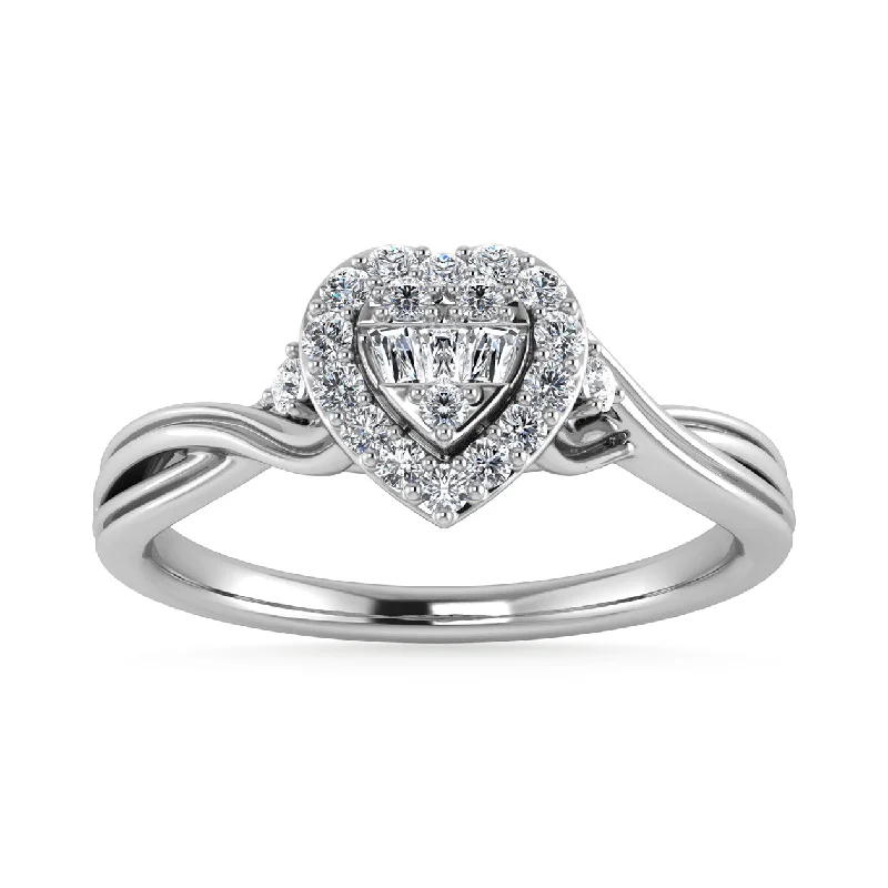 birth month ladies ring-Diamond 1/8 Ct.Tw. Promise Ring in 10K White Gold