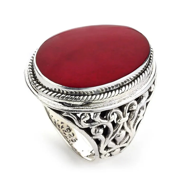 push-lock ladies ring-Ascension Ring- Coral