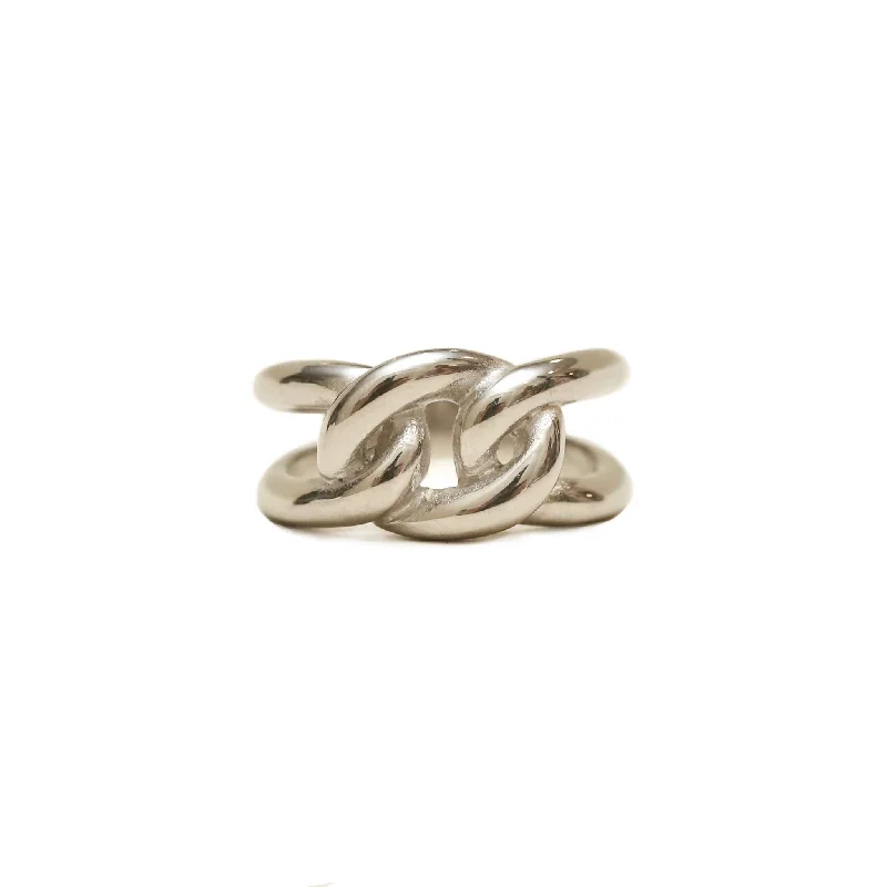 aquamarine ladies ring-Love Knot Chain Ring