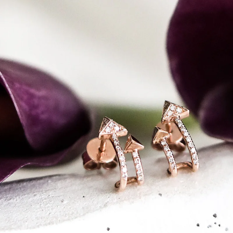 bold chunky ladies earrings-WYATT DOUBLE ARROW STUD EARRINGS