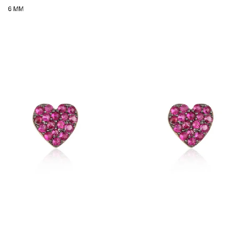 dreamcatcher ladies earrings-NILI RUBY HEART STUD EARRINGS