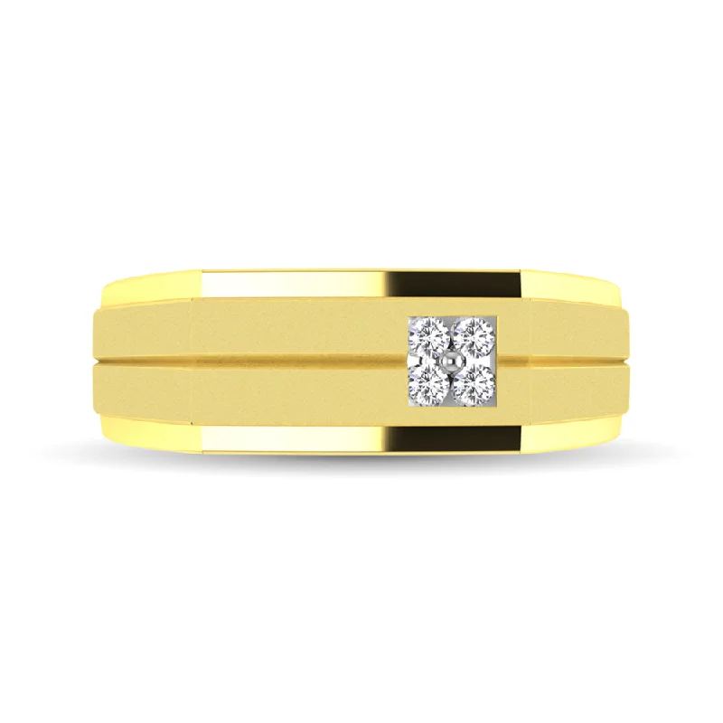 adjustable ladies ring-10K Yellow Gold 1/10 Ct.Tw. Diamond Men's Ring